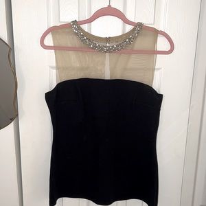 Bailey 44 top - sleeveless - black with mesh and rhinestones - medium - dressy
